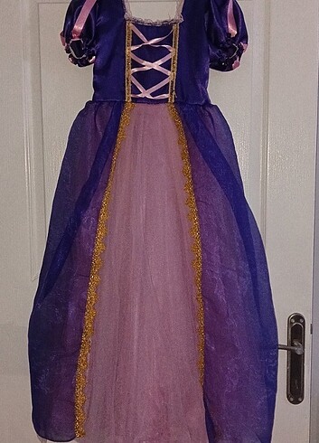 7 Yaş Beden mor Renk Rapunzel Kostüm