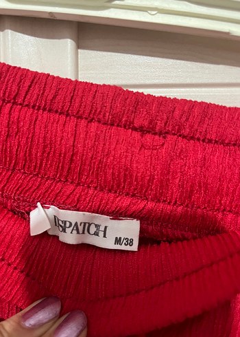 Kırmızı Bol Kesim Keten Pantolon (M) - Görsel 3