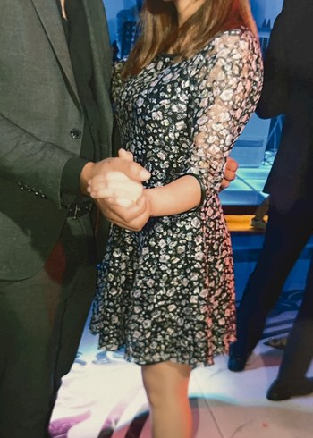 Dantel Detaylı Siyah Elbise 38 beden - Görsel 3