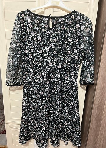 Dantel Detaylı Siyah Elbise 38 beden - Görsel 2