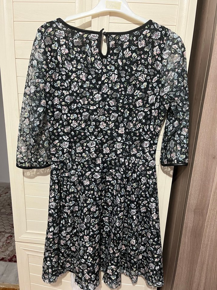 Dantel Detaylı Siyah Elbise 38 beden - Görsel 2