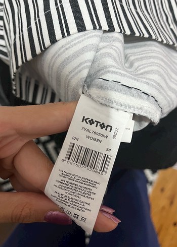 Dikine Çizgili Siyah Mini Etek (34bdn) - Görsel 4