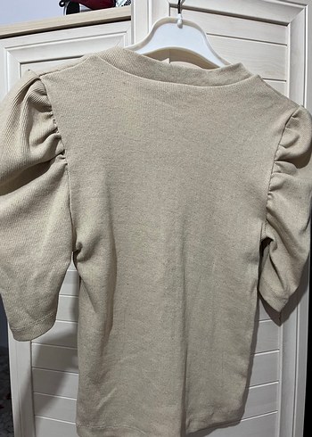 Addax S~M beden Bej V Yaka Triko Bluz - Görsel 2