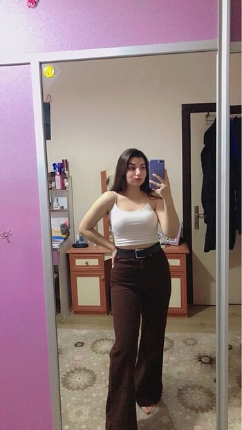 Addax Addax Kahverengi İspanyol Paça Pantalon
