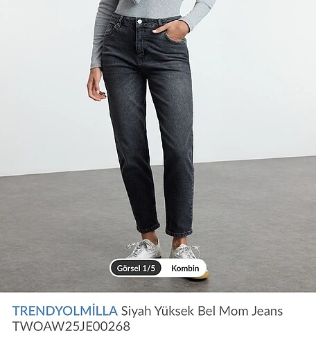 SİYAH MOM JEAN