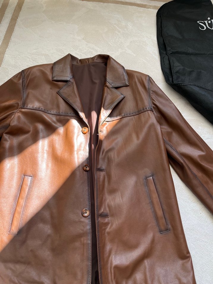 Erkek gerçek deri özel dikim ceket - Görsel 3