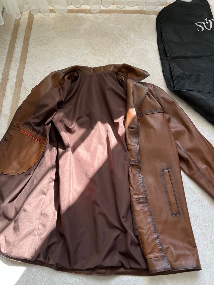 Erkek gerçek deri özel dikim ceket - Görsel 2