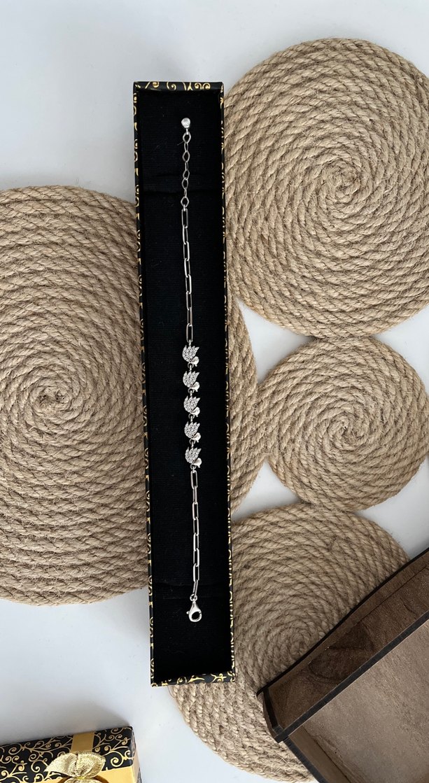 925 ayar Kuş Gümüş Bileklik - Görsel 2