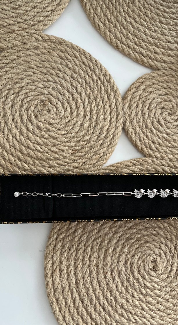 925 ayar Kuş Gümüş Bileklik - Görsel 4