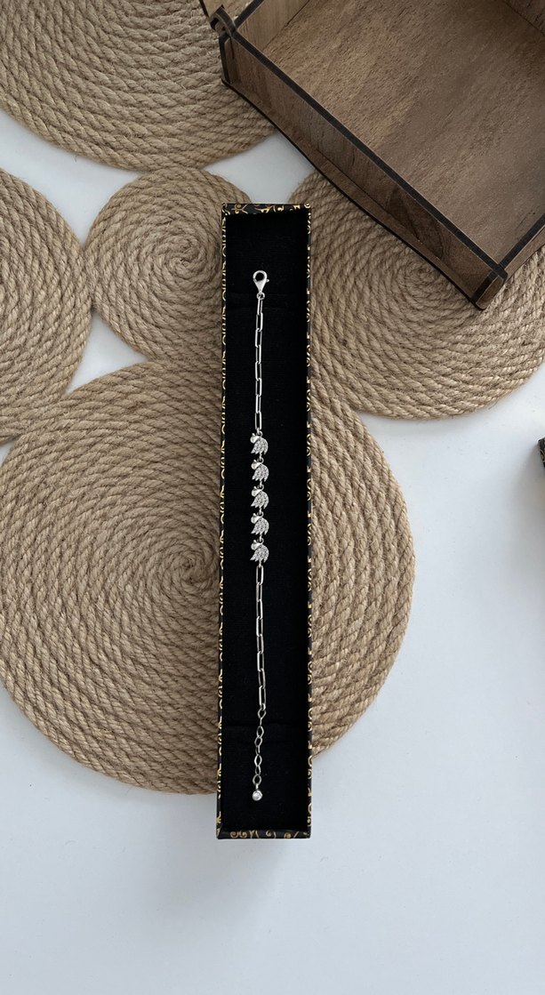 925 ayar Kuş Gümüş Bileklik - Görsel 5