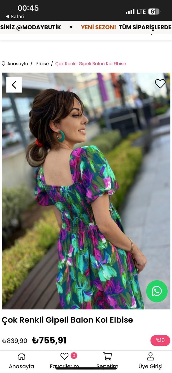 Çiçek Desenli Günlük Elbise - Görsel 2