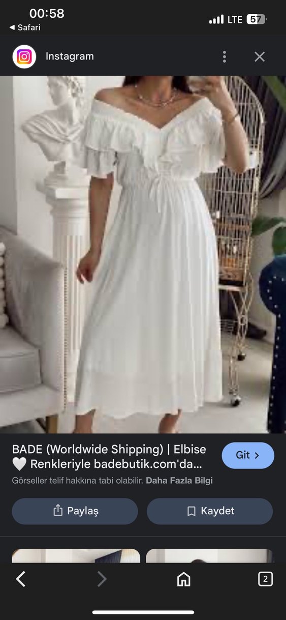 Beyaz elbise - Görsel 3