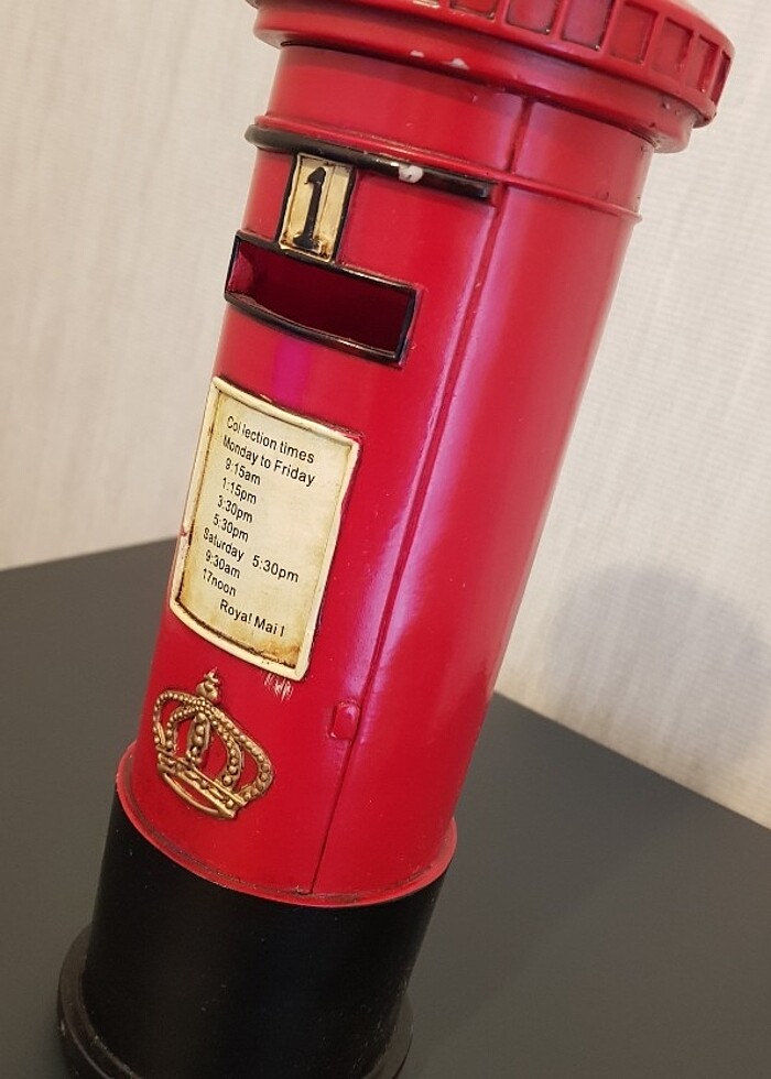 İngiliz Posta Kutusu Kumbara Royal Box Vintage - Görsel 2