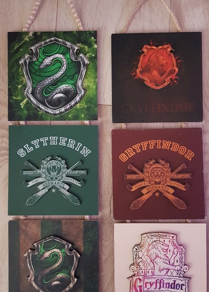 Duvar Dekor Ahşap Harry Potter Slytherin Gryffindor - Görsel 3