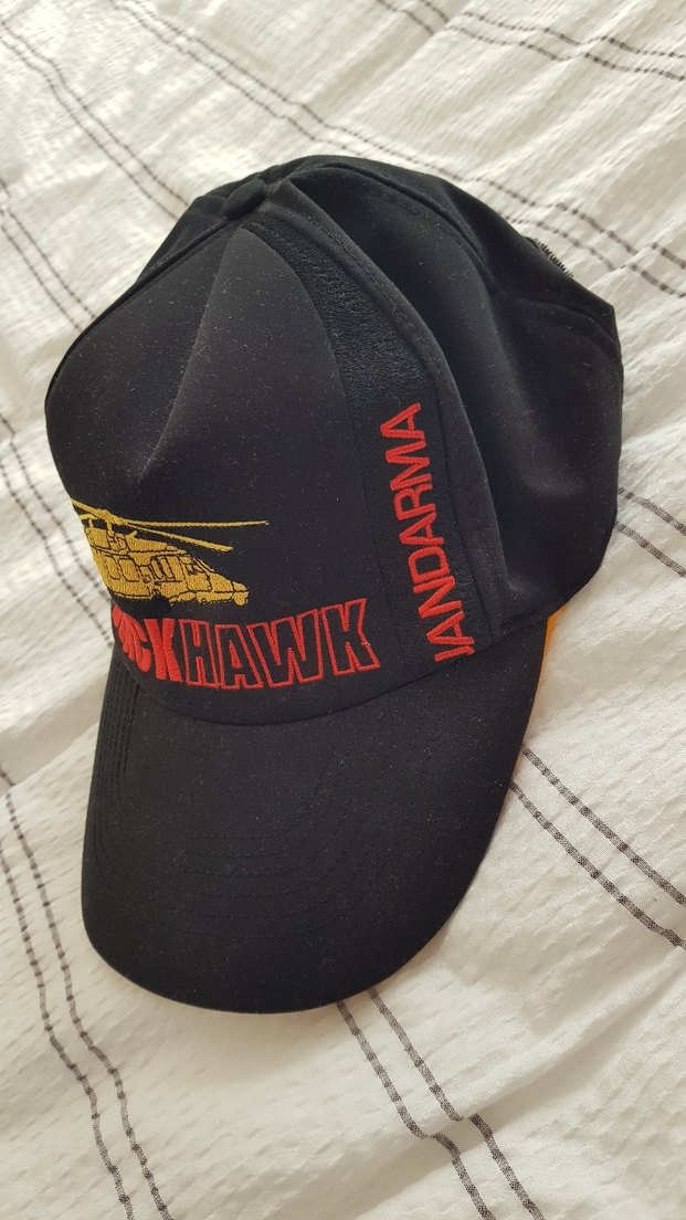 Siyah Jandarma Blackhawk Nakışlı Erkek Şapka - Görsel 2