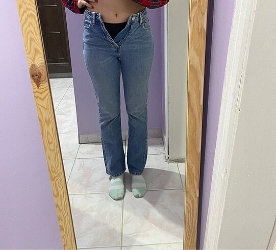Yüksek bel mom fit jean