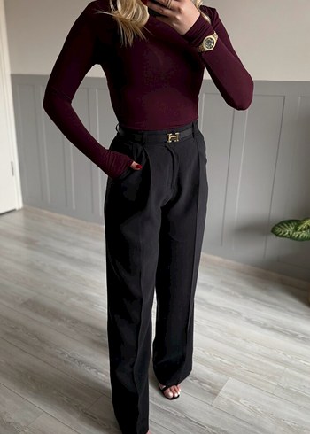 Bordo Yüksek Yakalı Uzun Kollu Kadın 
Bluz S-M-L BEDENLERİ MEVCT - Görsel 2