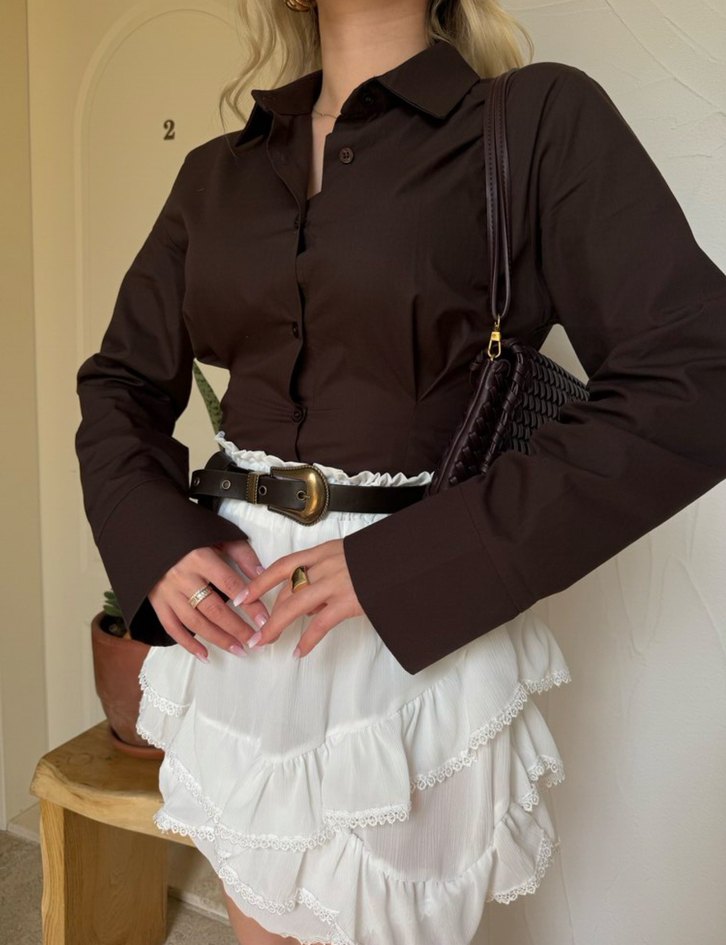 Beyaz Mini Şort Etek - Görsel 4