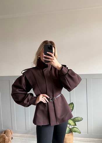 Kemerli Kahverengi Midi Kadın Kaban - Görsel 2