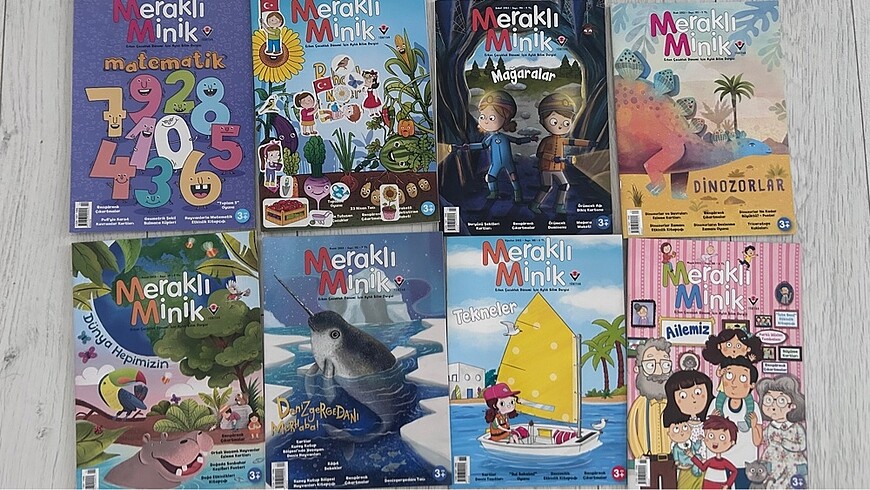 8 adet meraklı minik dergisi