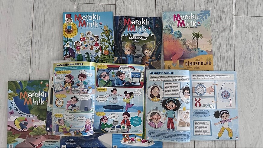  8 adet meraklı minik dergisi