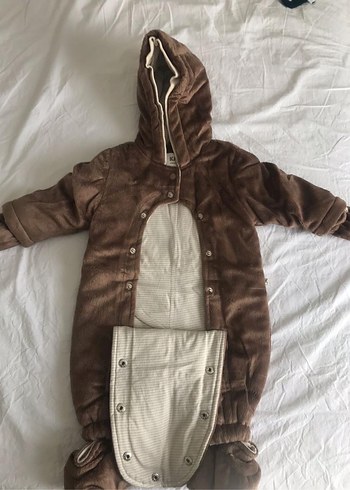 Kanz Kahverengi Kürklü Bebek Tulumu - Görsel 4