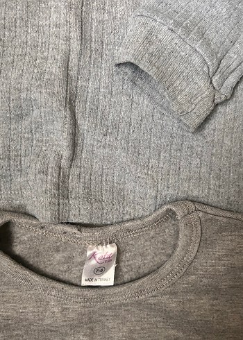 İki adetGri Çocuk Uzun Kollu İçlik - Görsel 2