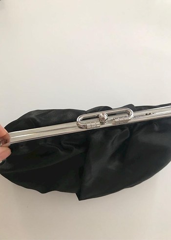 Gri Baskılı Pilili Kadın Clutch Çanta ( çift taraflı kullanılır) - Görsel 4