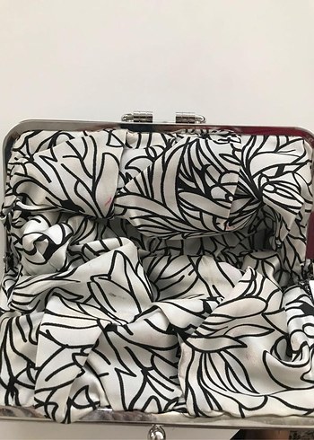 Gri Baskılı Pilili Kadın Clutch Çanta ( çift taraflı kullanılır) - Görsel 3