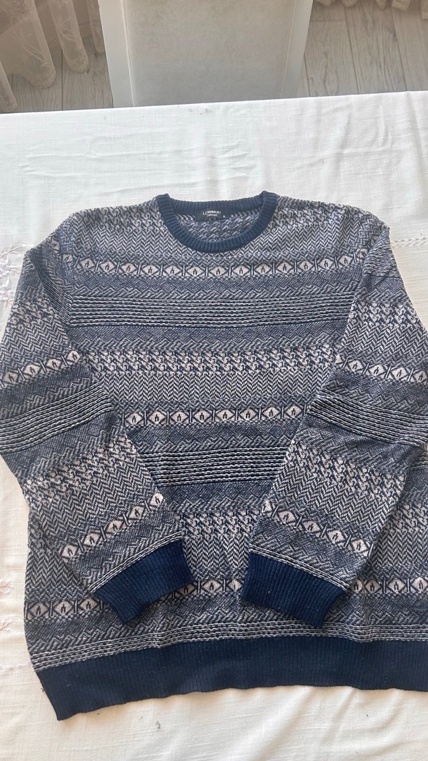 Gri Örgü Erkek Kazak - Görsel 2