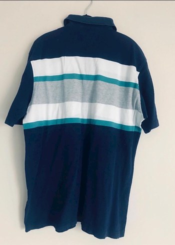 Düğmeli Mavi Gri Erkek Polo Tişört - Görsel 2