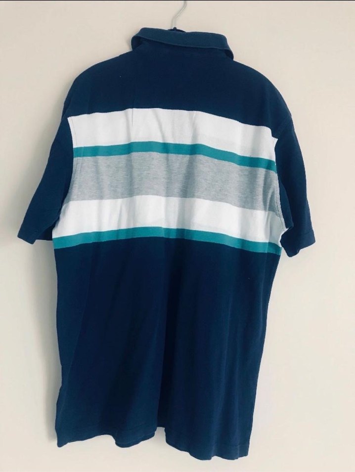 Düğmeli Mavi Gri Erkek Polo Tişört - Görsel 2