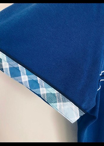 Lacivert Denim Kısa Kollu Polo Tişört - Görsel 4