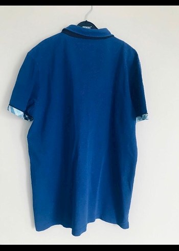 Lacivert Denim Kısa Kollu Polo Tişört - Görsel 3