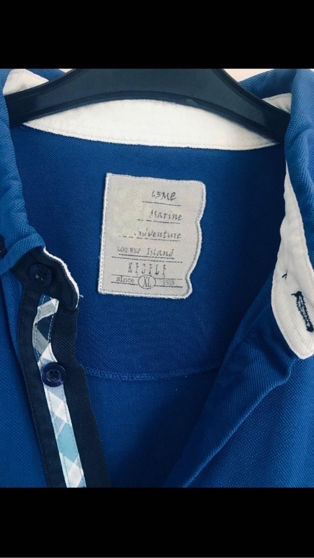 Lacivert Denim Kısa Kollu Polo Tişört - Görsel 2