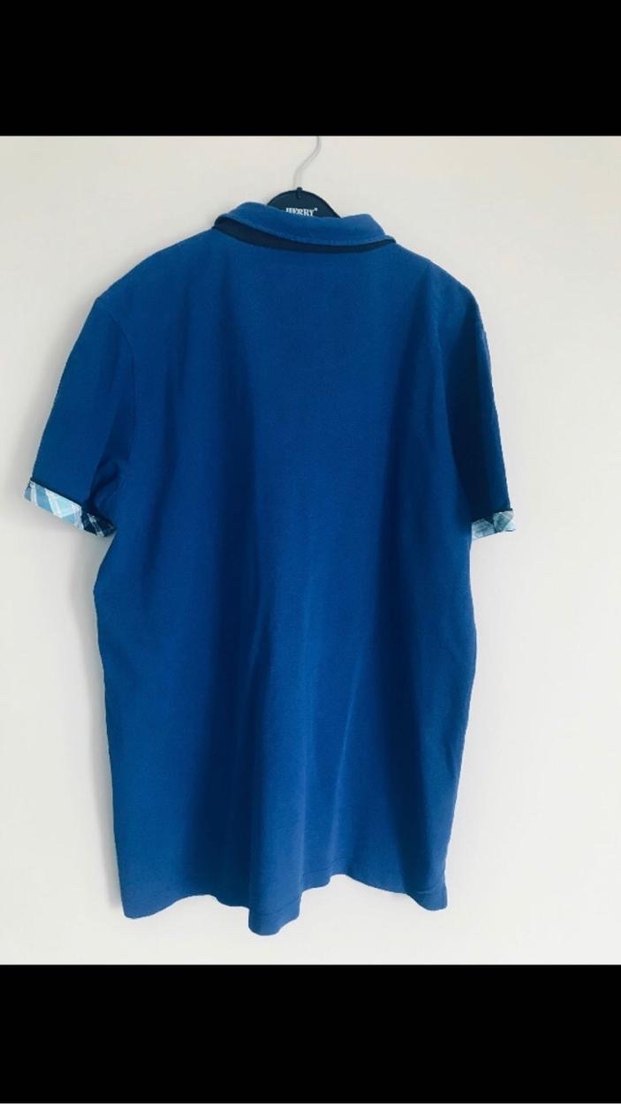 Lacivert Denim Kısa Kollu Polo Tişört - Görsel 3