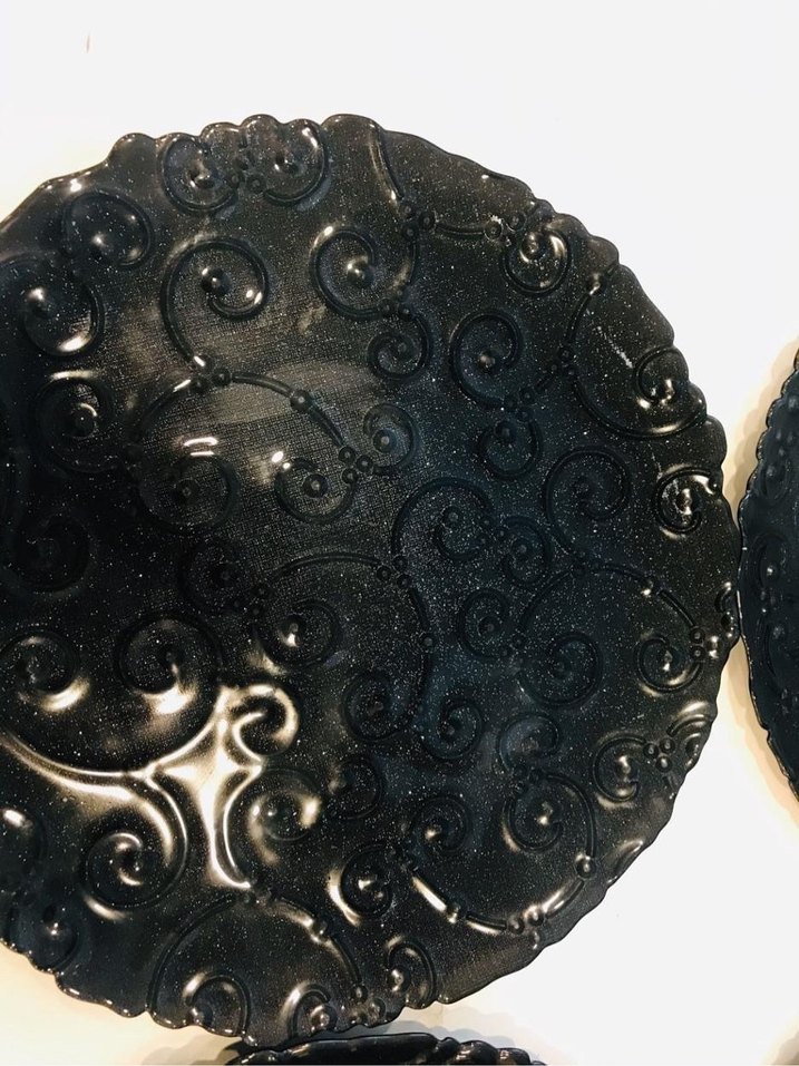 Siyah Gotik Desenli Tabak Seti - Görsel 3