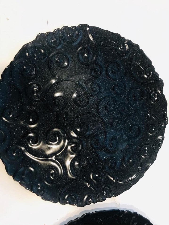 Siyah Gotik Desenli Tabak Seti - Görsel 2