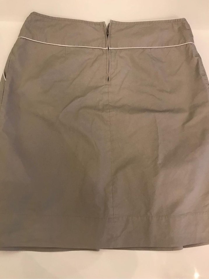 LC Waikiki Bej beyaz biyeli Pilili Kadın Keten Etek - Görsel 2