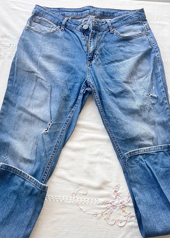 Gri Tonlu Mavi Erkek Denim Rahat Kesim Pantolon - Görsel 3