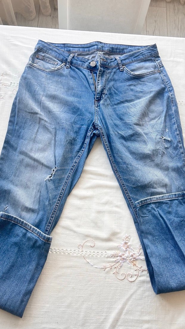 Gri Tonlu Mavi Erkek Denim Rahat Kesim Pantolon - Görsel 3