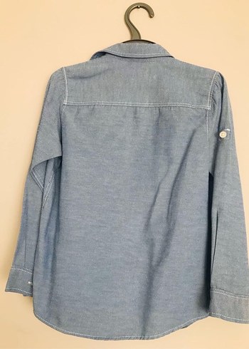 Gri Denim Uzun Kollu Erkek  Çoçuk Gömlek - Görsel 3