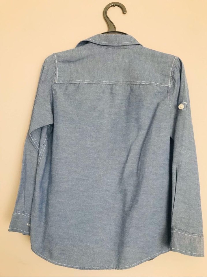 Gri Denim Uzun Kollu Erkek  Çoçuk Gömlek - Görsel 3