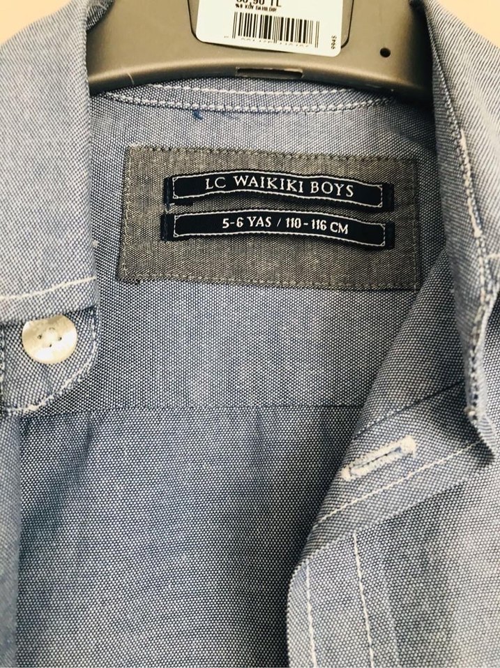 Gri Denim Uzun Kollu Erkek  Çoçuk Gömlek - Görsel 2