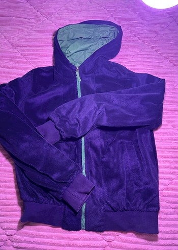 Yeşil Kapüşonlu Çift taraflı Fermuarlı Ceket - Görsel 3