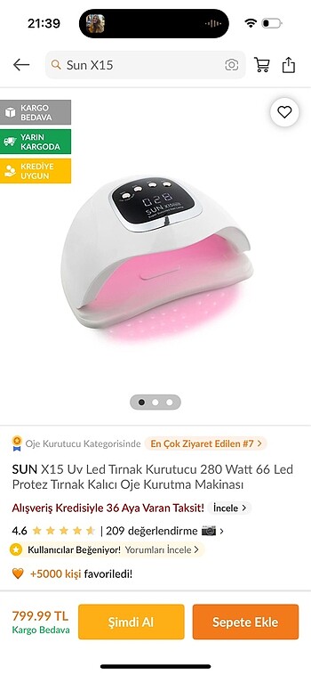 Diğer SUN X15 UV LED TIRNAK KURUTUCU