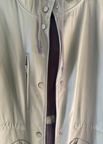 Haki Midi Yağmurluk Kemerli - Görsel 3