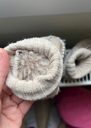 Bej Erkek Çocuk Örgü Sıcak Ev Terliği - Görsel 5