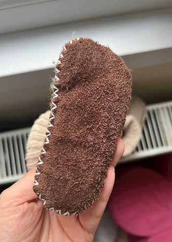 Bej Erkek Çocuk Örgü Sıcak Ev Terliği - Görsel 3