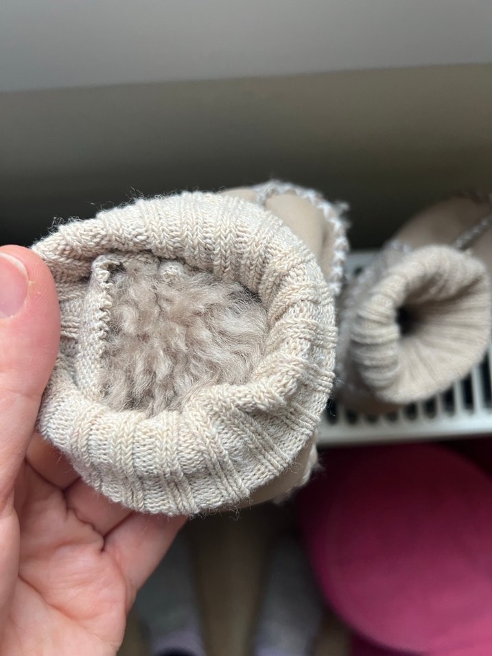 Bej Erkek Çocuk Örgü Sıcak Ev Terliği - Görsel 5